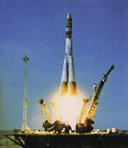 The Vostok 1 takes flight